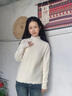 QBILY白色半高領(lǐng)毛衣打底衫女2025年新款秋季穿搭木耳邊針織衫長(cháng)袖上衣 杏色 均碼 曬單實(shí)拍圖