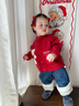 嘟嘟家女童紅色毛衣冬裝兒童針織衫冬季女寶新年衣服女孩長(cháng)袖上衣童裝潮 新年紅 80 曬單實(shí)拍圖