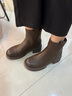 卓詩(shī)尼短靴女2025秋冬季新款棕色復古切爾西靴子女靴瘦瘦靴加絨馬丁靴女 棕色【秋冬保暖】 37 曬單實(shí)拍圖
