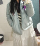 鴨鴨輕薄羽絨服女短款秋冬2025新款小香風(fēng)時(shí)尚小個(gè)子保暖翻領(lǐng)夾克外套 藍色 M (160) 曬單實(shí)拍圖