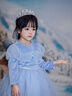 斯納菲女童艾莎公主裙兒童秋冬加絨生日禮服裙愛(ài)莎裙加絨保暖BF80110 冰雪藍-加絨 110 （建議身高105-115cm） 曬單實(shí)拍圖