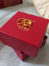 中國黃金（CHINA GOLD）黃金戒指光面鉆紋素圈戒指情侶對戒金戒指送女友老婆情人節日禮物 13圈號/約1.4g 曬單實(shí)拍圖