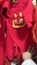 巴厘小豬（BALIPIG）嬰兒百天衣服中國風(fēng)龍寶寶紅色新年服秋冬季夾絲保暖新生兒連體衣 大紅 80cm 曬單實(shí)拍圖