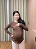芬也（FENYE）芬也孕婦打底衫秋冬款加厚德絨保暖上衣孕期半高領(lǐng)內搭長(cháng)袖孕婦裝 咖啡 XL 曬單實(shí)拍圖