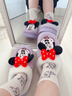 迪士尼（Disney）米妮棉拖鞋女士冬季可愛(ài)室內居家厚底保暖親子卡通毛毛拖鞋 紫色 米妮 39 250mm 40-41（適合39-40腳穿） 曬單實(shí)拍圖