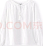森馬（Semir）長(cháng)袖襯衫女流蘇刺繡波西米亞風(fēng)2025秋白色寬松袖襯衣10A525105001 曬單實(shí)拍圖