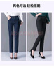 皮爾卡丹媽媽牛仔褲女2026秋冬新款加絨直筒松緊腰彈力中老年女褲高腰寬松 黑色加絨款 2XL 115-125斤 曬單實(shí)拍圖