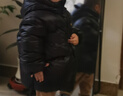 蓋璞男幼童2025秋季新款寬松亮面短款連帽羽絨服兒童裝外套824321 曬單實(shí)拍圖