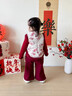 班喜迪女童套裝冬裝新款寶寶公主周歲禮服兒童中式國風(fēng)冬季喜慶拜年衣服 紅色 80 曬單實(shí)拍圖