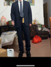海瀾之家（HLA）仿毛套裝男26新平駁領(lǐng)胸針點(diǎn)綴通勤套西男春HTXAD1F051A 藏青51(西服+褲子) 3XL 180/100B 50B推薦152~170斤 曬單實(shí)拍圖