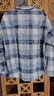 查爾斯桃心格子襯衫長(cháng)袖美式復古襯衣休閑情侶透氣外套 藍白格 L 曬單實(shí)拍圖