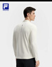 FILA 斐樂(lè )官方男子針織長(cháng)袖上衣25冬季新款健身運動(dòng)加絨長(cháng)T抓絨打底衫 椰汁白卡其-LK 2XL 185/104A/XXL 曬單實(shí)拍圖