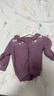 巴厘小豬女童針織開(kāi)衫秋冬保暖兒童連帽外套嬰幼兒秋裝甜美可愛(ài) 豆紫 80 曬單實(shí)拍圖