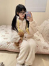 浪莎（LangSha）連帽可愛(ài)卡通HelloKitty印花珊瑚絨睡衣女秋冬季保暖家居服套裝冬 白色套裝 -0°C以下保暖不掉毛 L 曬單實(shí)拍圖