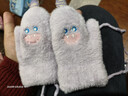 幼兒園寶寶可愛(ài)卡通加厚防凍連指手套嬰兒保暖掛脖男女童戶(hù)外加絨 6#紫色小怪獸 【0-3歲】 曬單實(shí)拍圖