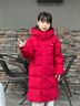 英氏（YEEHOO）兒童羽絨服三防長(cháng)款過(guò)膝冬季保暖外套女童冬裝連帽男童中童戶(hù)外 紅色 130 曬單實(shí)拍圖