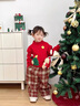 G.duck小黃鴨童裝圣誕節服裝女童毛衣秋冬季兒童針織衫女小童保暖打底衫 紅色 90 cm建議身高85-95cm 曬單實(shí)拍圖