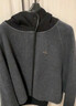 ELLE高級感連帽羊絨雙面呢大衣女2025冬季新款寬松氣質(zhì)毛呢短外套 深灰 S 曬單實(shí)拍圖
