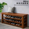 實(shí)木換鞋凳鞋柜家用鞋架一體進(jìn)門(mén)可坐門(mén)口收納穿鞋凳多層入戶(hù)鞋架 兩層【長(cháng)100*寬30*高42】 胡桃色 曬單實(shí)拍圖