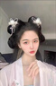 追師兒童漢服發(fā)飾可愛(ài)絨兔兔對夾毛球發(fā)夾新中式古風(fēng)頭飾元旦元旦禮物 曬單實(shí)拍圖