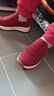 足力健老人鞋冬季棉鞋加絨休閑鞋保暖女鞋軟底輕便媽媽鞋 6245K酒紅38 曬單實(shí)拍圖