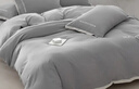 海瀾之家（HLA）床上三四件套純棉水洗棉麻裸睡親膚床上用牛奶絨床單床笠被套被罩 【速干不縮水】A類(lèi)裸睡-奧丁灰 三件套被套1.5*2m 床單款 1.8*2.3m 曬單實(shí)拍圖