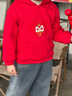 英氏（YEEHOO）【商場(chǎng)同款】?jì)和l衣秋冬仿羊羔絨保暖上衣男童喜慶拜年服連帽 A款新年紅-厚款 110 cm（建議身高100-110cm） 曬單實(shí)拍圖