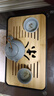 竹制茶盤(pán)托盤(pán)長(cháng)方形儲水式家用放茶杯干泡臺日式盤(pán)子嵌入式圓形 茶字中茶盤(pán)黑色32*19【儲排款】 曬單實(shí)拍圖