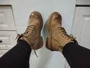 天美意女靴商場(chǎng)同款粗跟擦色英倫短靴女馬丁靴時(shí)尚女鞋BJ831DD4 啡色（絨里） 40 曬單實(shí)拍圖