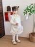 班喜迪女童連衣裙冬裝2026兒童公主裙女寶寶周歲禮服夾棉裙子國風(fēng)旗袍裙 米色 100 曬單實(shí)拍圖