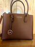MICHAEL KORS 邁克高仕 MK Mercer 大號皮質(zhì)托特包手提包斜挎包 牛皮棕 230 大號 曬單實(shí)拍圖