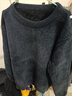 皮爾卡丹（pierre cardin）秋冬季新款羊毛長(cháng)袖T恤男士加絨加厚圓領(lǐng)針織毛衣保暖大碼打底衫 深灰色2260 L/170【建議體重115-140斤】 曬單實(shí)拍圖