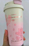 Vanow保溫杯櫻花女生咖啡陶瓷內膽吸管杯子閨蜜生日禮物家居館水杯 曬單實(shí)拍圖
