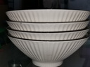 簡(jiǎn)約時(shí)尚湯碗家用大碗日式大號8英寸豎紋斗笠防燙陶瓷餐具泡面碗 純白黑線(xiàn)8英寸豎紋斗笠碗4只裝 曬單實(shí)拍圖
