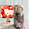 Hello Kitty內外純鈦保溫杯小容量女士高顏值生日禮物可愛(ài)便攜吸管迷你水杯子 hellokitty鈦杯200ml（禮盒裝+KT毯子） 曬單實(shí)拍圖