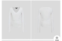 UR2026春季新款女裝簡(jiǎn)約休閑V領(lǐng)褶皺修身長(cháng)袖T恤UWB450062 本白 XL 曬單實(shí)拍圖