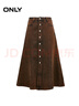 ONLY夏季時(shí)尚魚(yú)尾高腰顯瘦中長(cháng)款牛仔半身裙女|124237008 E10 小島棕色 M 165/68A 曬單實(shí)拍圖