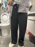 ESE-Y加絨香蕉褲女2025秋冬新款高腰顯瘦寬松休閑窄版直筒運動(dòng)長(cháng)褲 黑灰色-小個(gè)子 26 曬單實(shí)拍圖