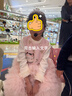 女童加絨連衣裙2025冬季粉色兒童表演公主裙中小童蝴蝶結禮服 粉色 （送頭紗） 130 曬單實(shí)拍圖