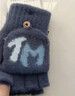 途尊男生青少年手套冬季男孩毛線(xiàn)針織半指翻蓋學(xué)生版上課寫(xiě)字保暖防寒 淺灰【半指翻蓋】加厚保暖 曬單實(shí)拍圖
