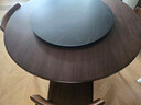 源氏木語(yǔ)黑胡桃木圓桌實(shí)木帶轉盤(pán)餐桌1.3m實(shí)木面桌+0.8m轉盤(pán) 曬單實(shí)拍圖