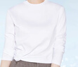 拇指白小T秋冬長(cháng)袖T恤女士純棉男女同款百搭女裝上衣秋裝打底衫 女款-皓白 S 曬單實(shí)拍圖