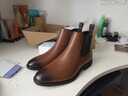 卡帝樂(lè )鱷魚(yú)（CARTELO）英倫方頭手工鞋高幫西裝正裝男士皮靴商務(wù)短靴手工切爾西靴男亮面 深棕色 43 曬單實(shí)拍圖