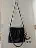 CHARLES&KEITH鏈條單肩腋下托特包流浪包包女包女友生日圣誕禮物CK2-20671559 Noir黑色 M 曬單實(shí)拍圖