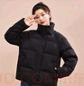 雪中飛短款羽絨服女時(shí)尚小個(gè)子休閑百搭舒適立領(lǐng)加厚保暖外套 黑色 XL 曬單實(shí)拍圖