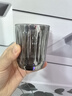 羅派鋼化幻彩玻璃杯水杯茶杯漱口杯洋酒威士忌杯豎條紋啤酒杯240ml 灰色 曬單實(shí)拍圖