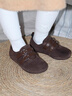 小果家童品女童皮鞋春秋2025新款女孩勃肯鞋小皮鞋漂亮單鞋兒童豆豆鞋女童鞋 棕色 加絨 27 (內長(cháng)17.0cm/185) 曬單實(shí)拍圖
