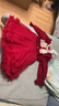 妮莎倍兒女童連衣裙秋冬款2025新款加絨冬天女孩紅色年服兒童 紅色 120 曬單實(shí)拍圖