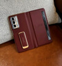 智父榮耀vs2手機殼新款magic vs2磁吸翻蓋視窗真皮全包防摔專(zhuān)用保護套magicvs2腕帶支架高端超薄男外殼 【瑞紅色】頭層牛皮*腕帶支架*智能視窗 曬單實(shí)拍圖