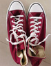匡威（Converse）官方 All Star復古帆布鞋圣誕休閑高幫紅色M9613C M9613C 37.5 曬單實(shí)拍圖